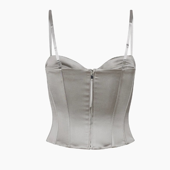 Aritzia Satin Corset Top - Gray - Picture 7 of 10